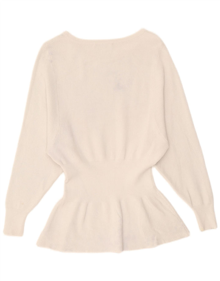 Zara Mujer Top Manga Larga UK 10 Small Beige