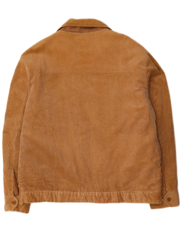 Zara Mens Sherpa Pana Chaqueta UK 44 2XL Algodón Beige