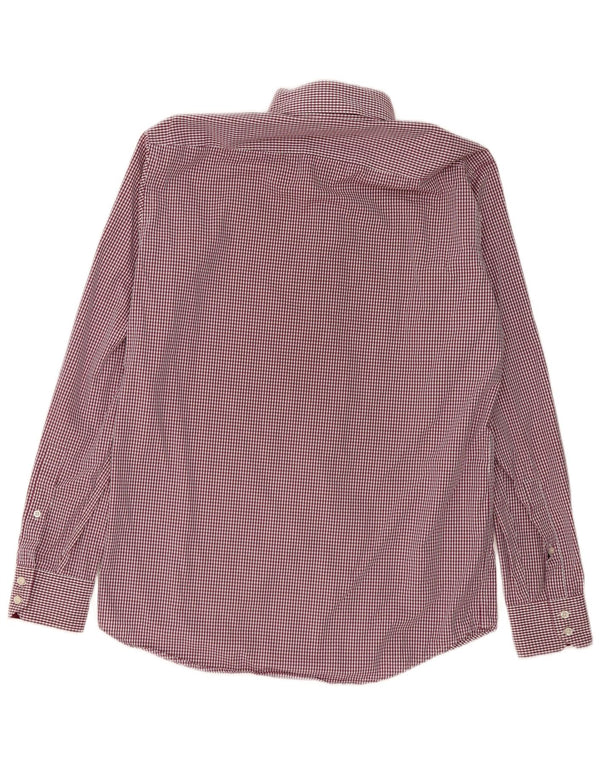 Camisas HUGO BOSS Hombre | Camisa de corte regular de algodón a cuadros en color burdeos medio