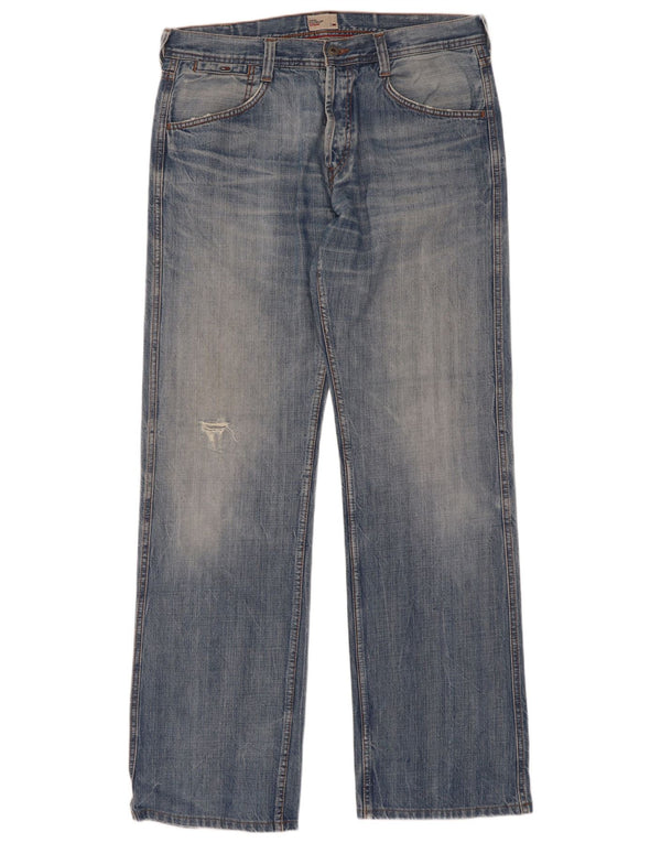 Tommy Hilfiger Vaqueros rectos desgastados Wyatt para hombre W34 L36 Algodón azul