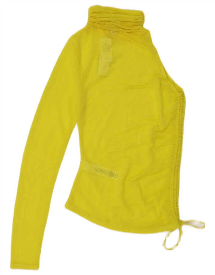 Topshop Top transparente con un hombro para mujer UK 4/6 XS Poliéster amarillo
