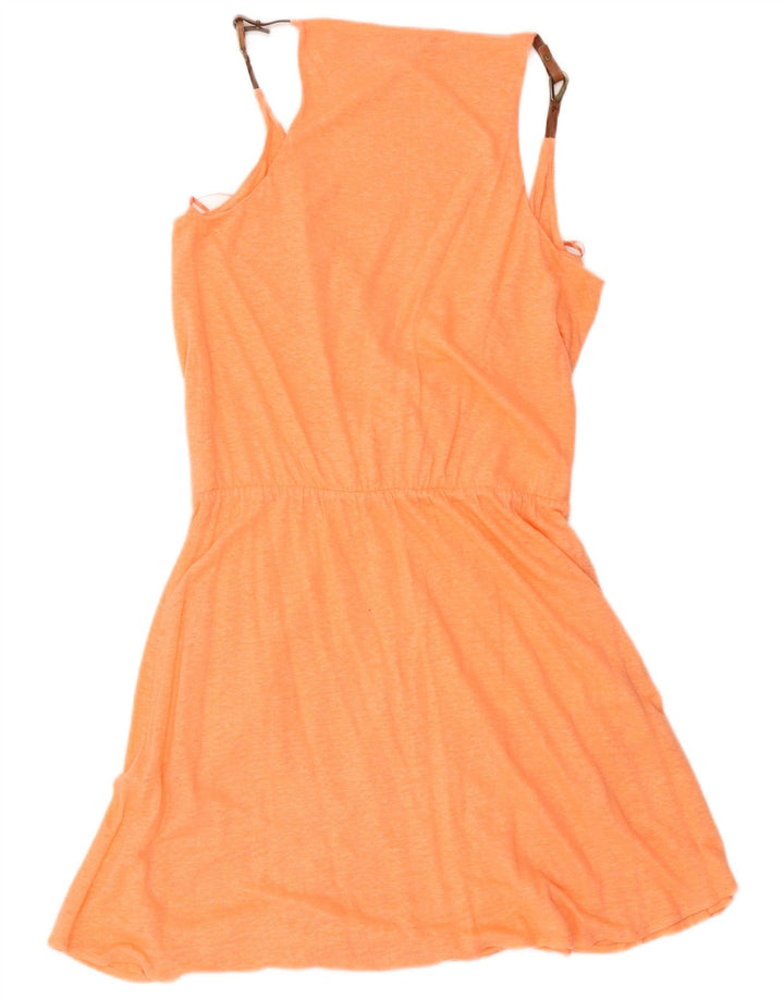 Massimo Dutti Vestido tubo para mujer UK 42 Lino moteado naranja mediano