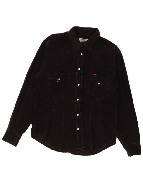 Camisa de pana para mujer Rifle UK 20 2XL Algodón negro