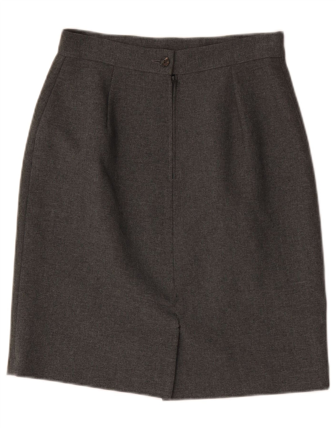 Falda lápiz de cintura alta vintage para mujer IT 44 Medio W26 Poliéster gris