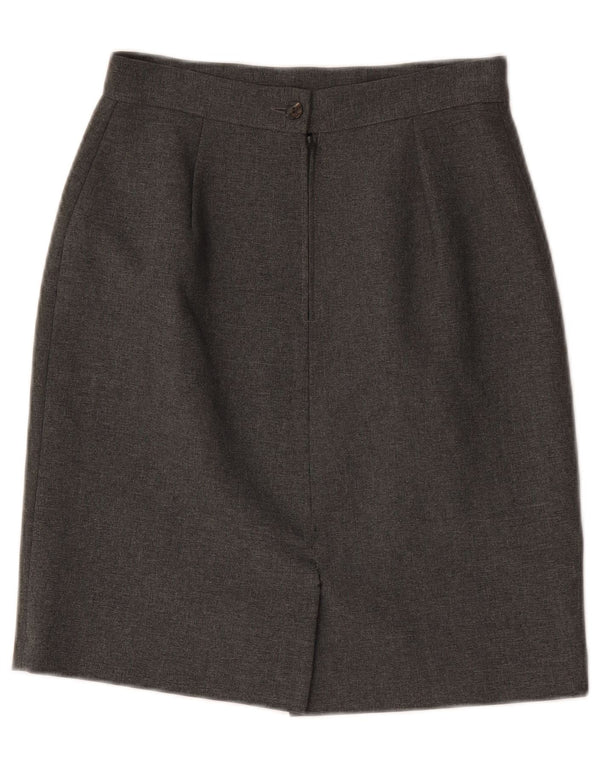 Falda lápiz de cintura alta vintage para mujer IT 44 Medio W26 Poliéster gris
