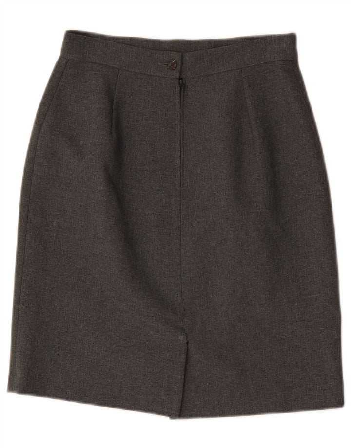 Falda lápiz de cintura alta vintage para mujer IT 44 Medio W26 Poliéster gris