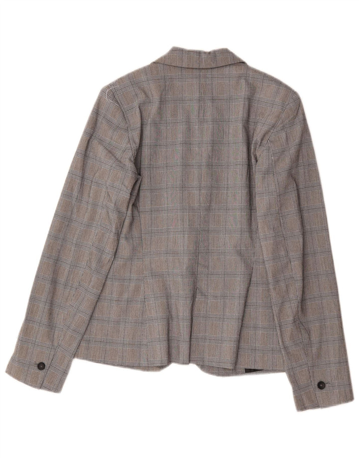 Zara Mujer Chaqueta Blazer De 1 Botón EU 36 XS Poliéster De Pata De Gallo Gris