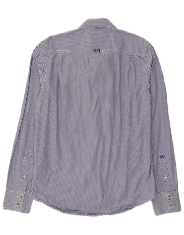Camisa Superdry para hombre de algodón a rayas azules pequeñas