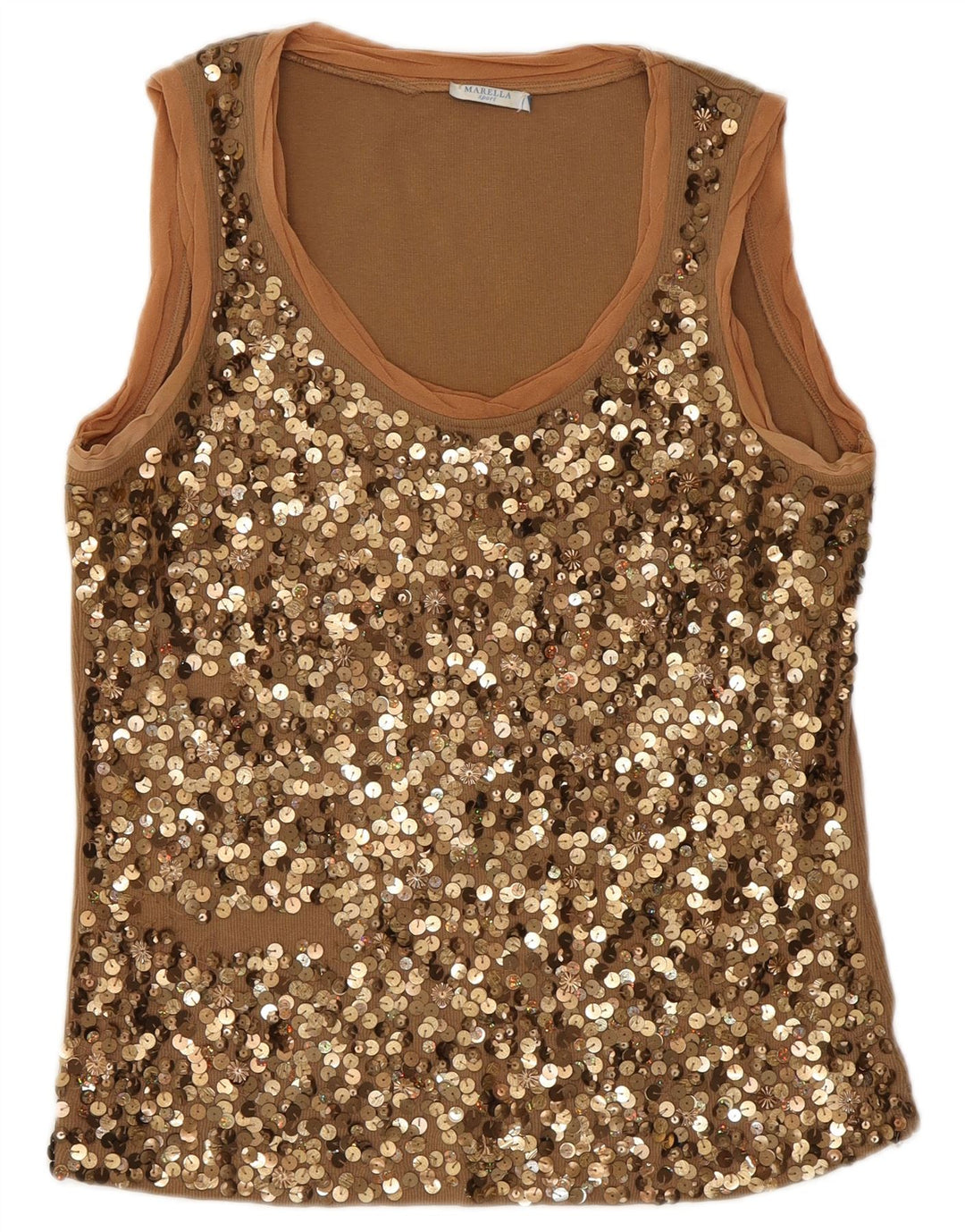 Marella - Camiseta sin mangas para mujer, talla 40, color marrón medio