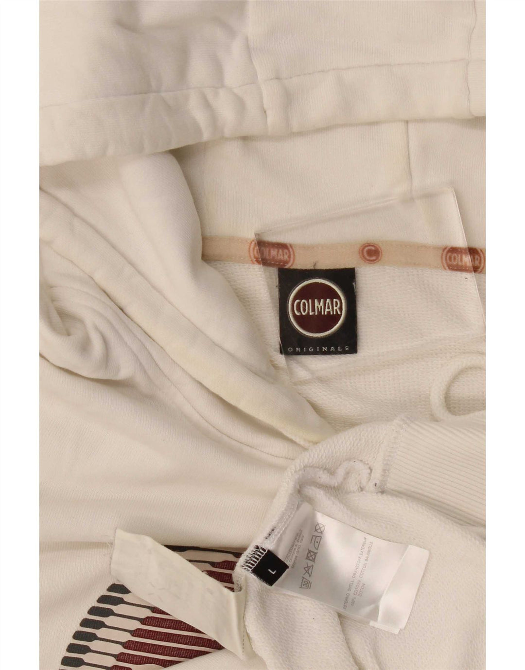 Colmar Hombre Sudadera Con Capucha Gráfica Jersey Grande De Algodón Blanco