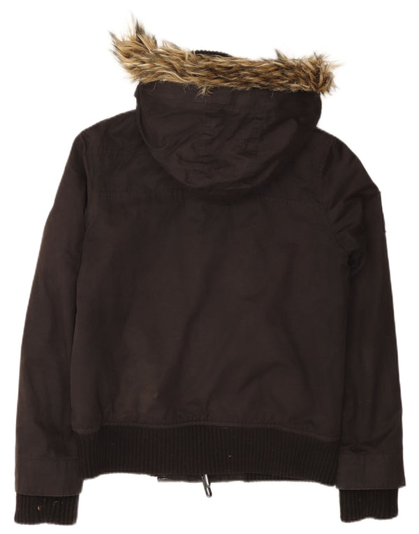 Superdry Chaqueta cortavientos con capucha The Windbomber para mujer, talla 44, talla M, color negro