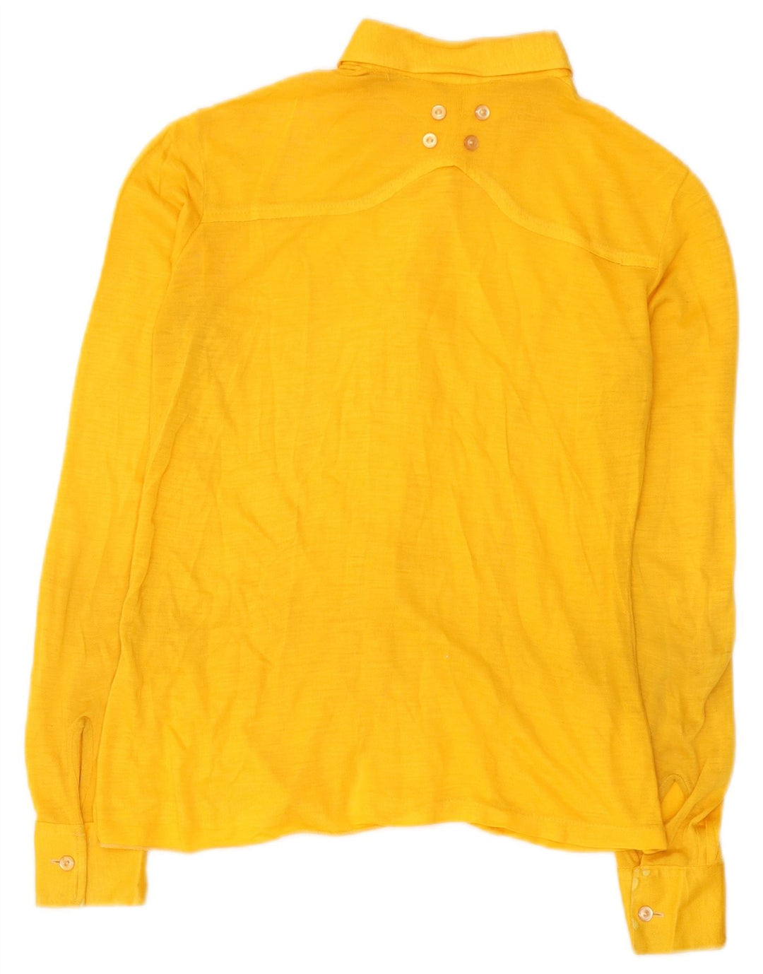 Vintage mujer camisa Reino Unido 10 pequeño amarillo