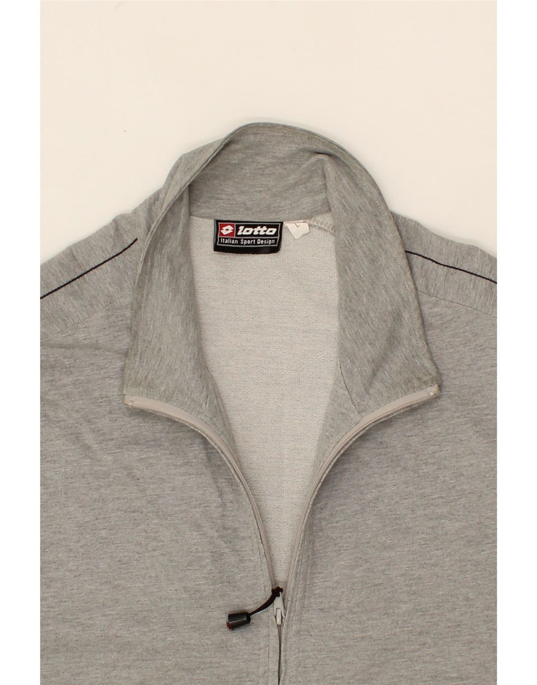 LOTTO Mens Tracksuit Top Jacket Large Grey Cotton Vintage Lotto and Second-Hand Lotto from Messina Hembry 