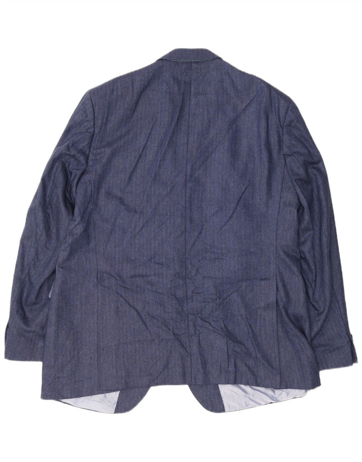 Guy Laroche Chaqueta tipo blazer de 2 botones para hombre UK 42 XL Seda en espiga azul marino