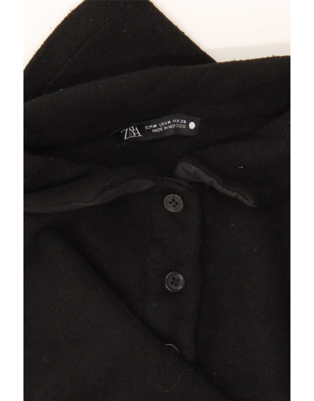 Zara Polo Corto Mujer UK 44 Mediano Negro