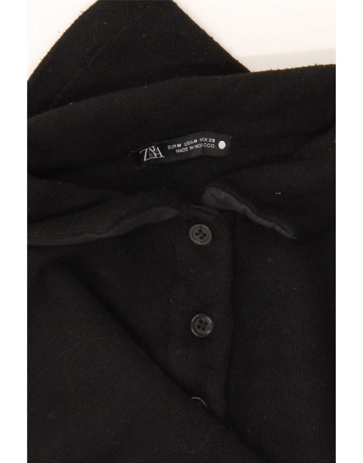 Zara Polo Corto Mujer UK 44 Mediano Negro