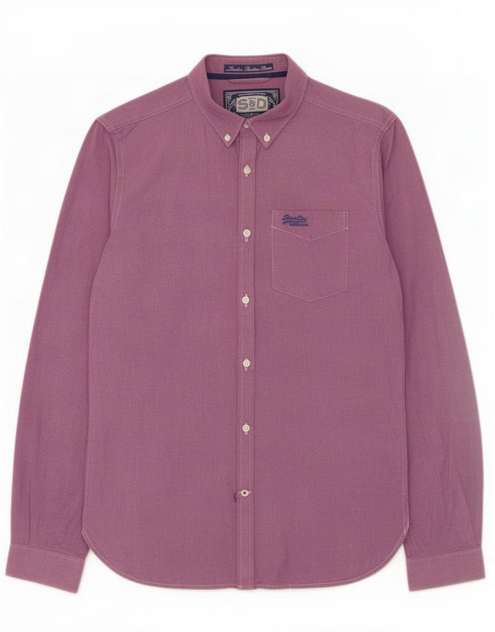 Camisa Superdry Hombre De Algodón Morado Medio