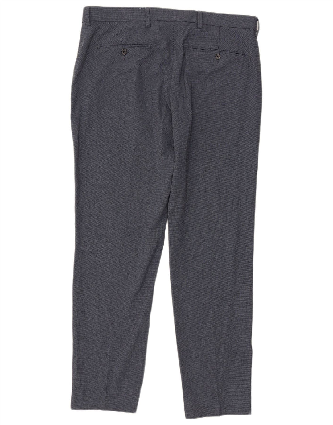 Marks & Spencer Pantalón de traje de corte regular para hombre W36 L31 Pata de gallo azul