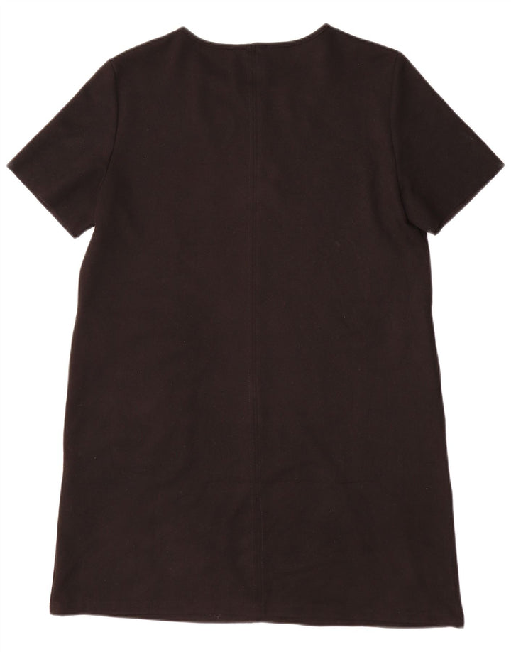 Zara Vestido recto para mujer UK 46 Grande Poliéster negro