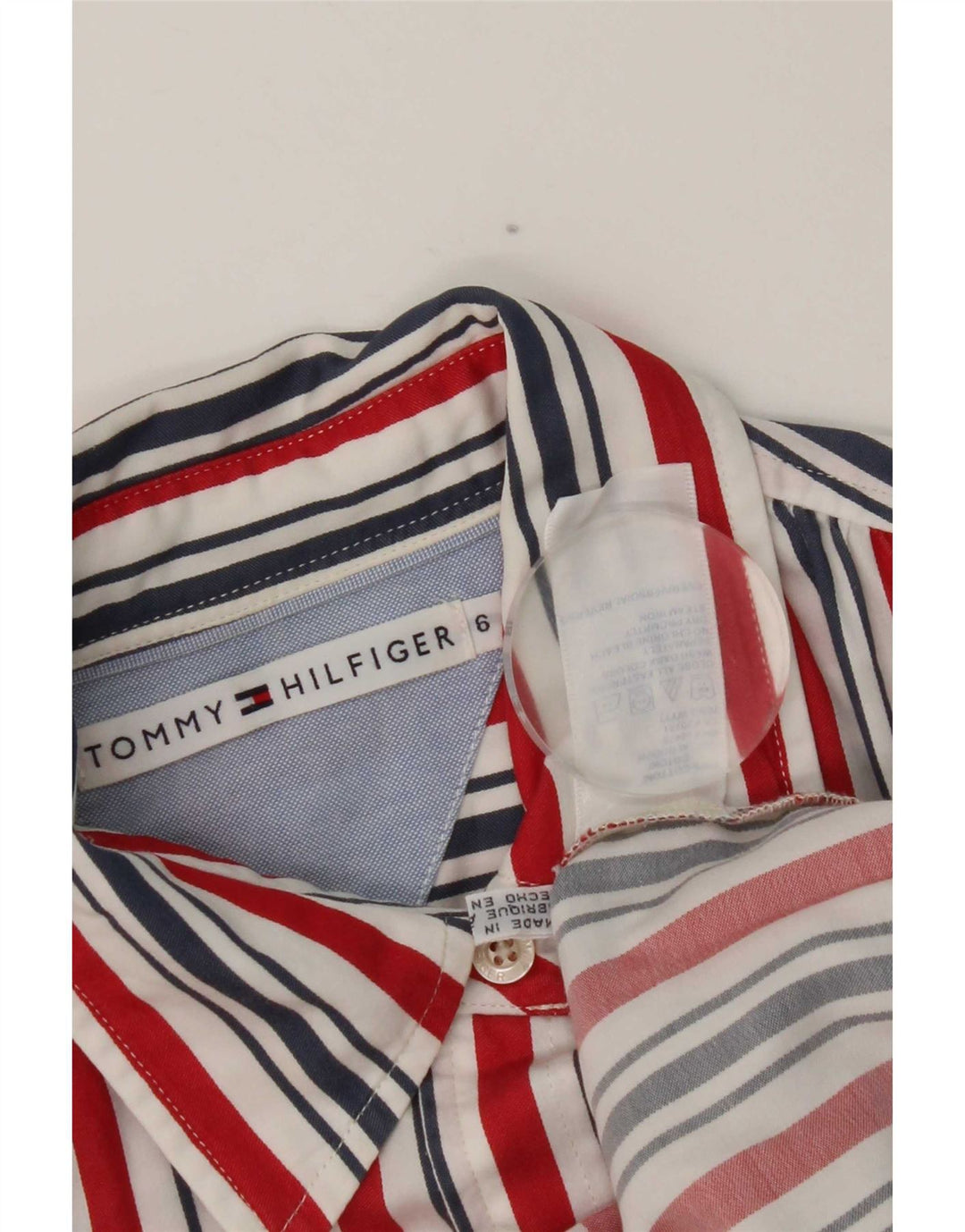 Tommy Hilfiger Camisa para mujer US 6 Mediana Algodón a rayas multicolor
