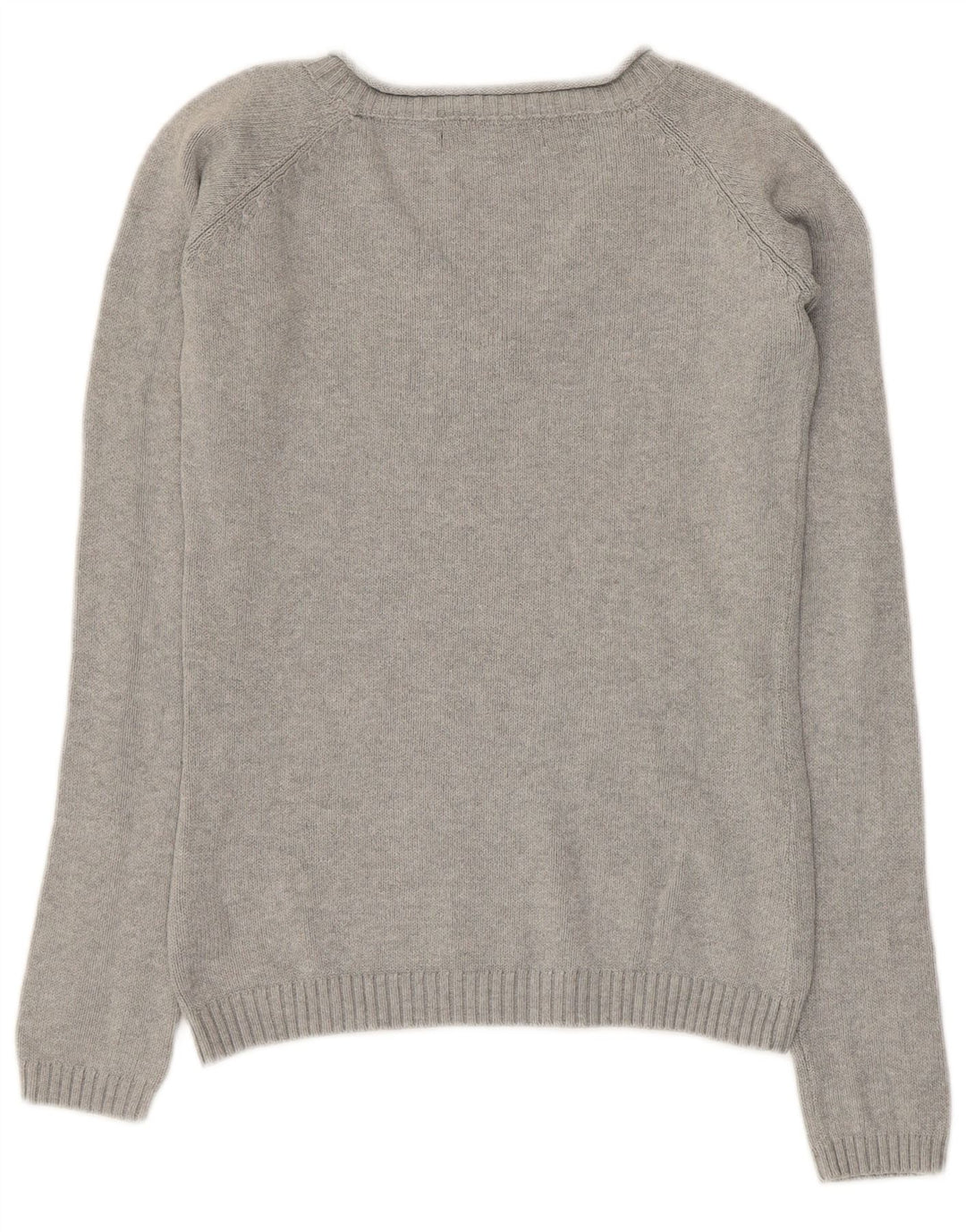 ZARA Jersey con cuello en V para mujer UK 40 Algodón gris medio