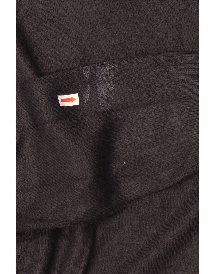 MARKS & SPENCER Suéter tipo jersey con cuello en V azul Harbor para hombre Negro mediano