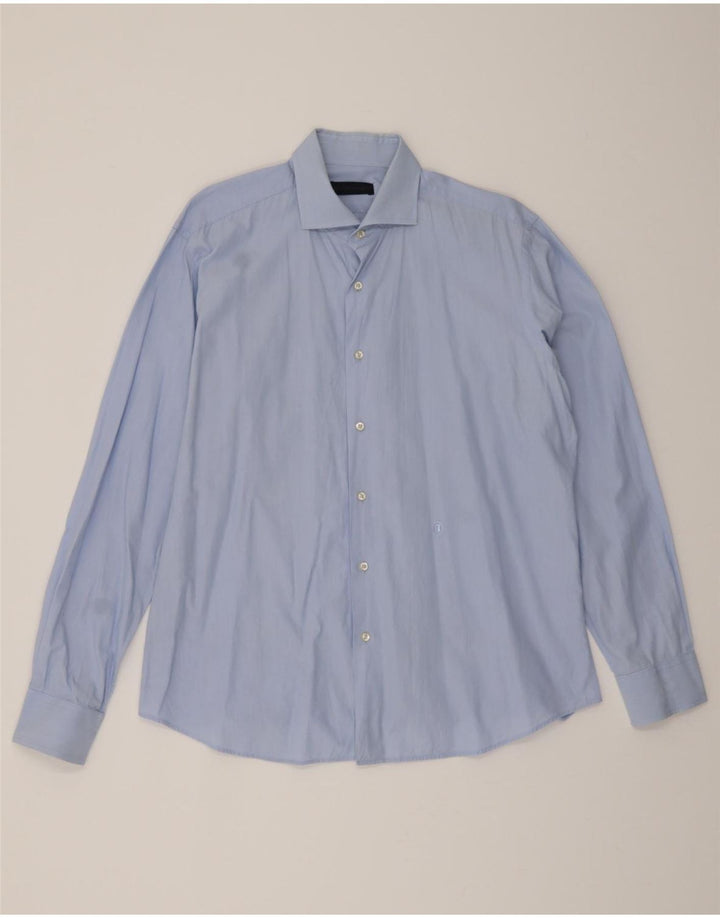 TRUSSARDI Mens Shirt Size 43 17 XL Blue Cotton Vintage Trussardi and Second-Hand Trussardi from Messina Hembry 