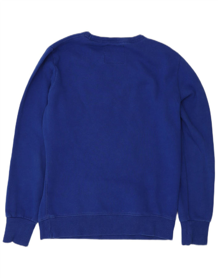 Superdry Hombre Sudadera Gráfica Jersey De Algodón Azul Medio