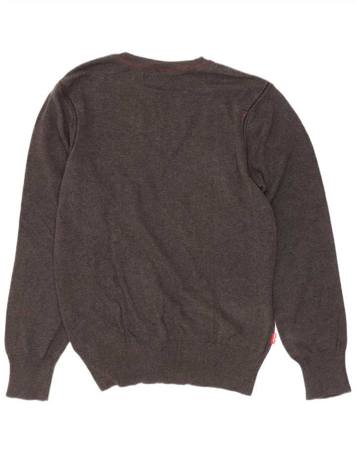 Levi's Jersey con cuello en V para hombre pequeño de algodón gris