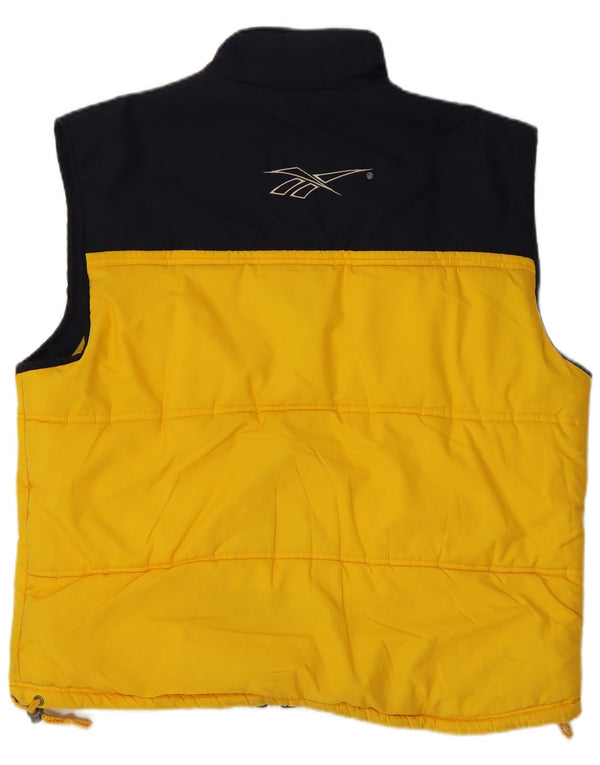 Reebok Chaleco acolchado para hombre UK 40 Large Amarillo Colorblock Poliéster