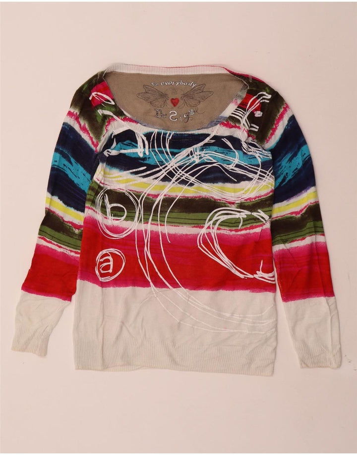 Desigual - Jersey con cuello barco para mujer, talla M, multicolor