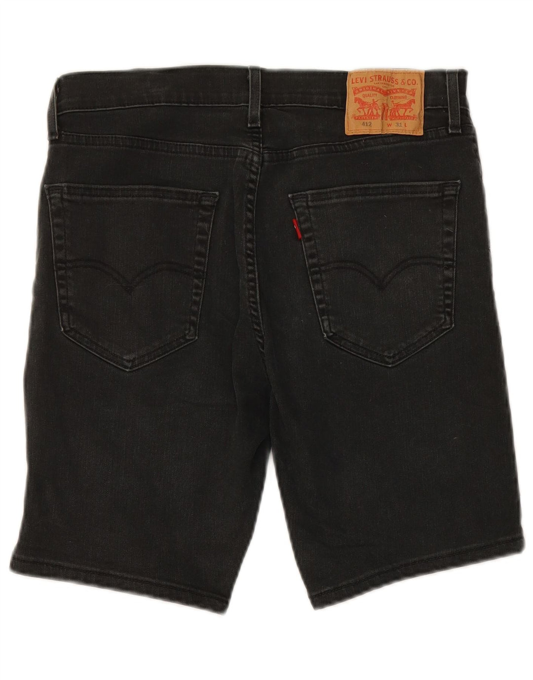 LEVI'S Mens 412 pantalones cortos de mezclilla W31 algodón negro mediano
