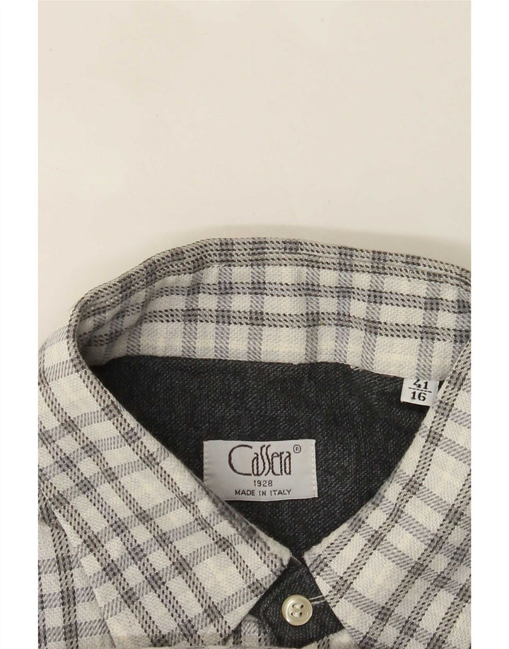 Camisa Cassera para hombre talla 41 16 cuadros blancos grandes