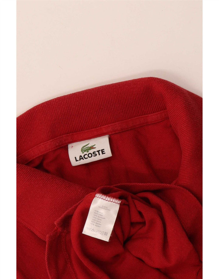 Polo Lacoste para hombre talla 7 2XL algodón rojo