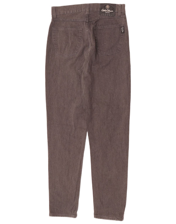 Carlo Colucci Vaqueros cónicos de cintura alta para mujer IT 42 Medium W27 L30 Marrón