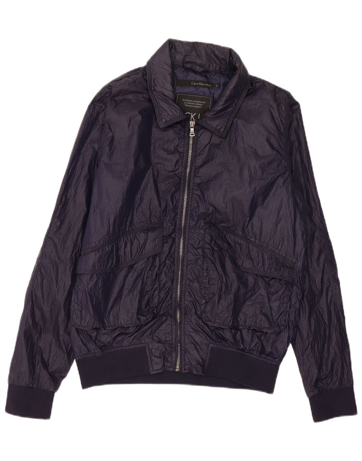 CALVIN KLEIN JEANS Chaqueta bomber para hombre UK 38 Medium Azul marino Nylon
