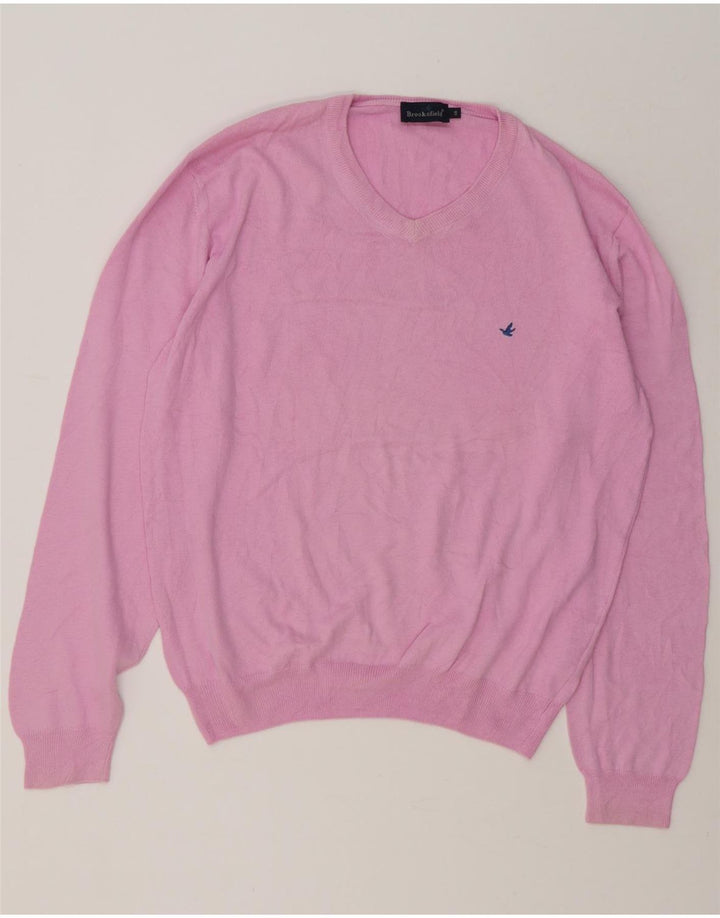Brooksfield Jersey con cuello en V para hombre IT 48 Algodón rosa medio