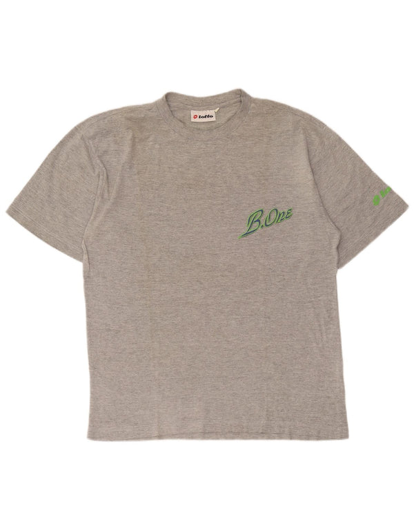 Lotto Hombre Camiseta Gráfica Top Algodón Gris Medio