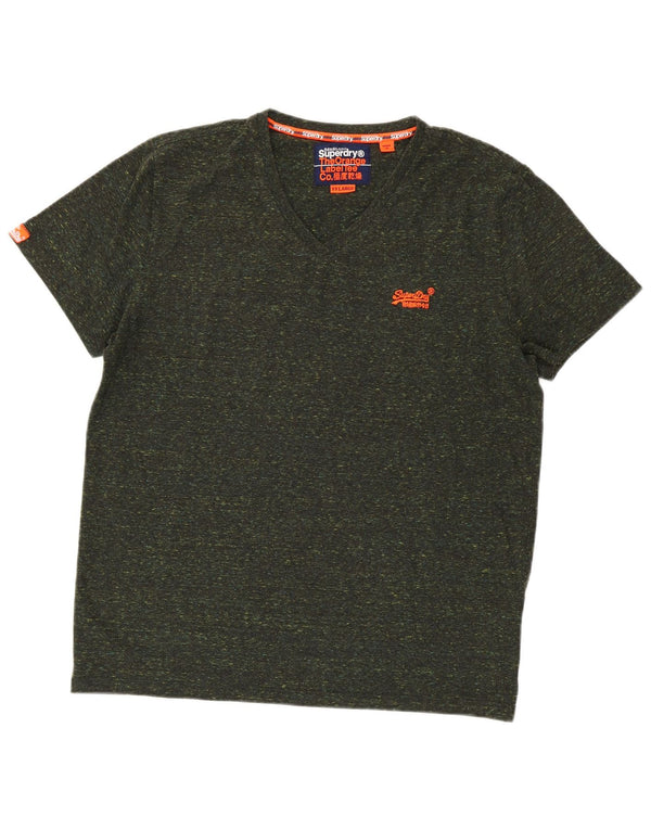 Superdry Camiseta para hombre Top 2XL Algodón moteado caqui