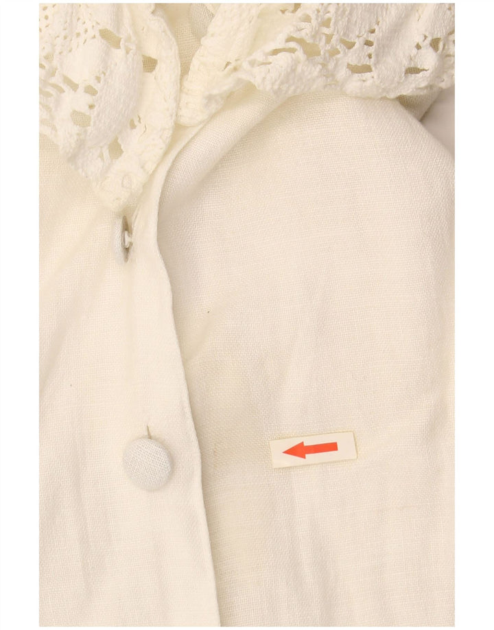 HESS FRACKMANN Blusa camisera de manga 3/4 para mujer EU 38 Medium Off White Linen