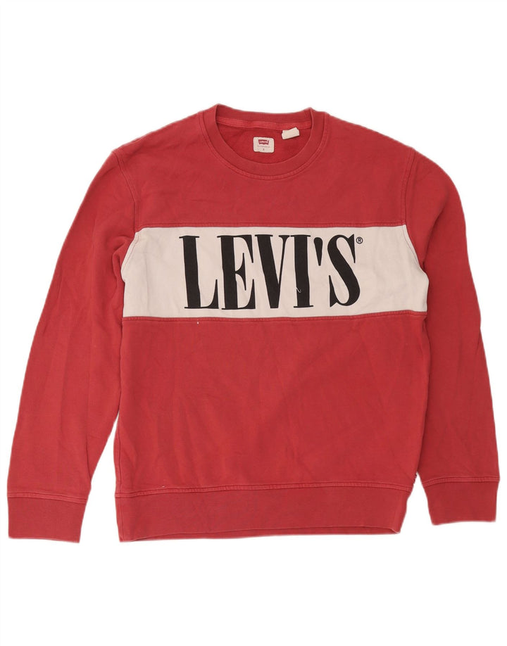 Levi's Hombre Sudadera Gráfica Jumper Small Rosa Colorblock Algodón