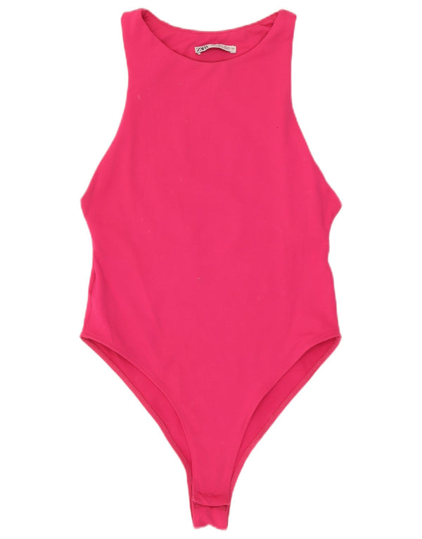 Zara Body Sin Mangas Mujer UK 8 Small Rosa