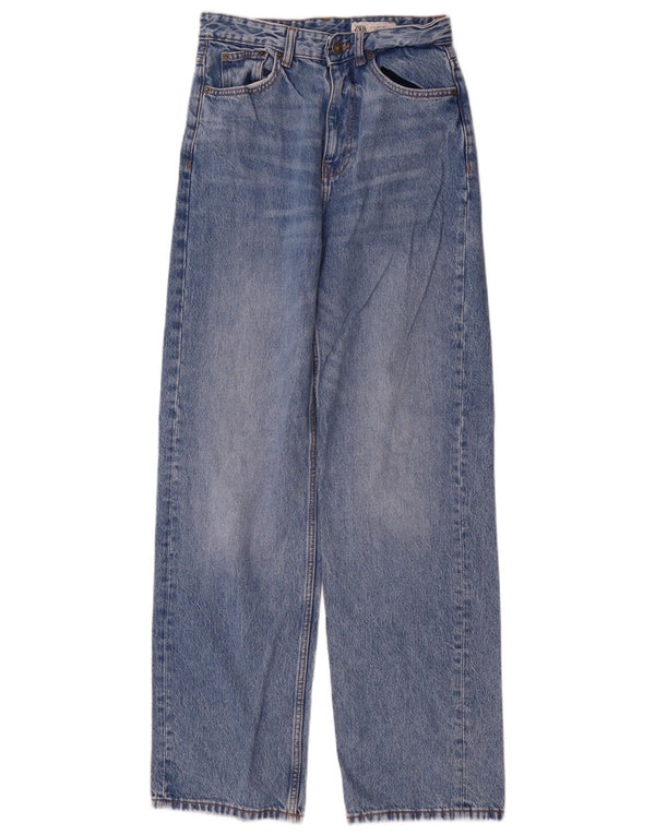 Zara Jeans Sueltos De Tiro Alto Para Mujer EU 36 XS W26 L33 Algodón Azul