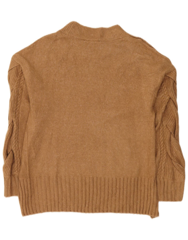 Dkny Suéter tipo jersey con cuello alto para mujer Reino Unido 14 Acrílico marrón medio