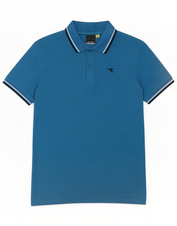 Diadora Polo Hombre Algodón Azul Medio