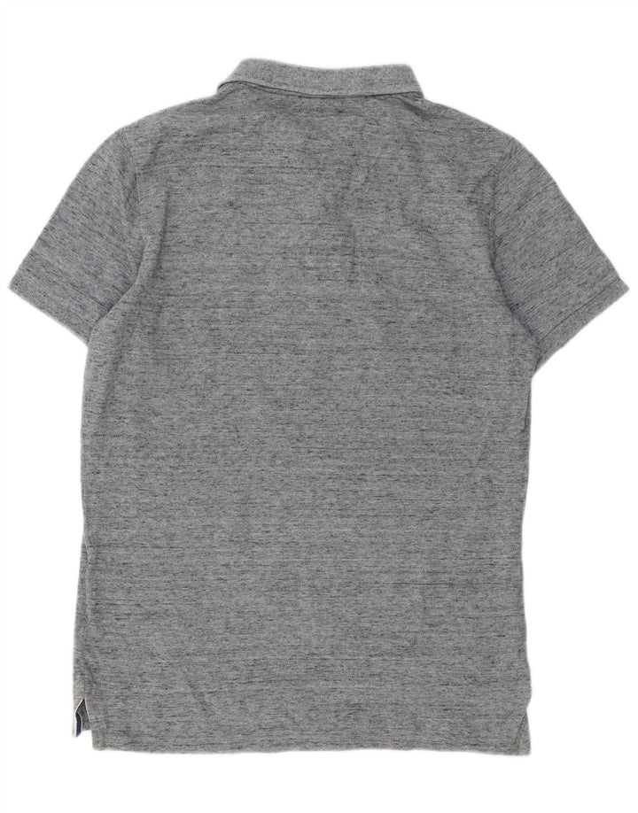 Superdry Polo gráfico de algodón moteado en gris medio para hombre