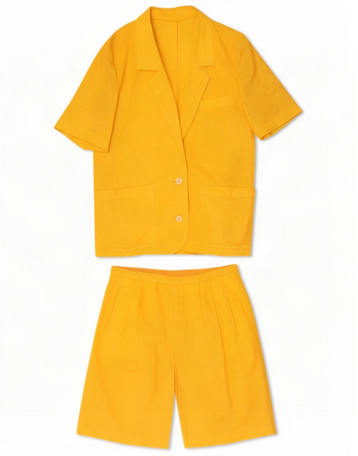 Conjunto vintage de 2 botones para mujer IT 46 Grande W32 Amarillo