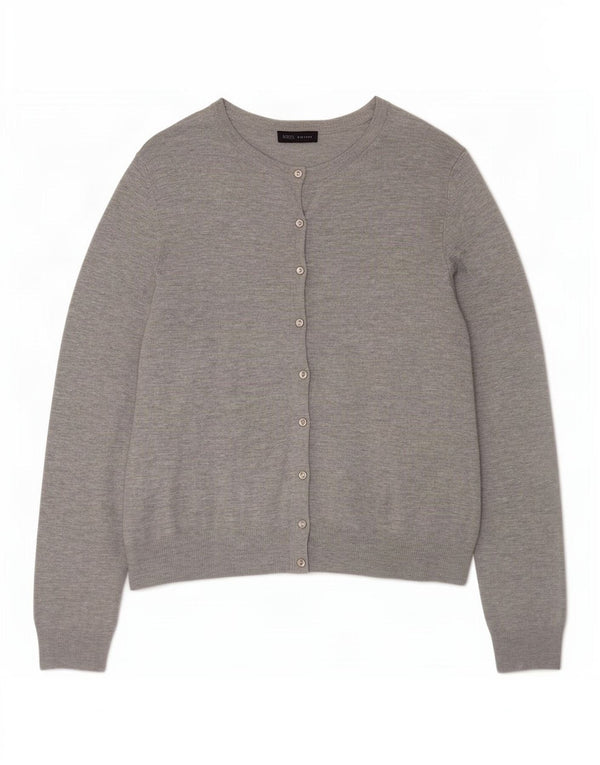Marks & Spencer Suéter tipo cárdigan para mujer UK 44 Viscosa moteada gris grande