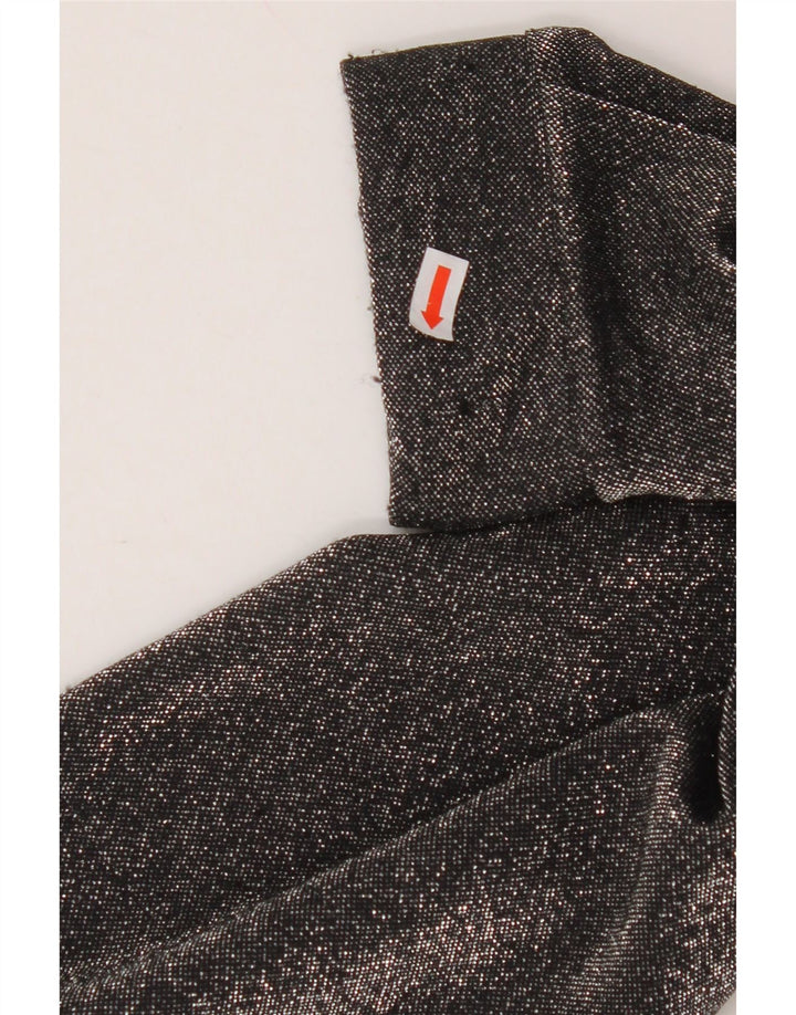 VINTAGE Blusa camisa de gran tamaño para mujer Reino Unido 16 Poliéster moteado negro grande