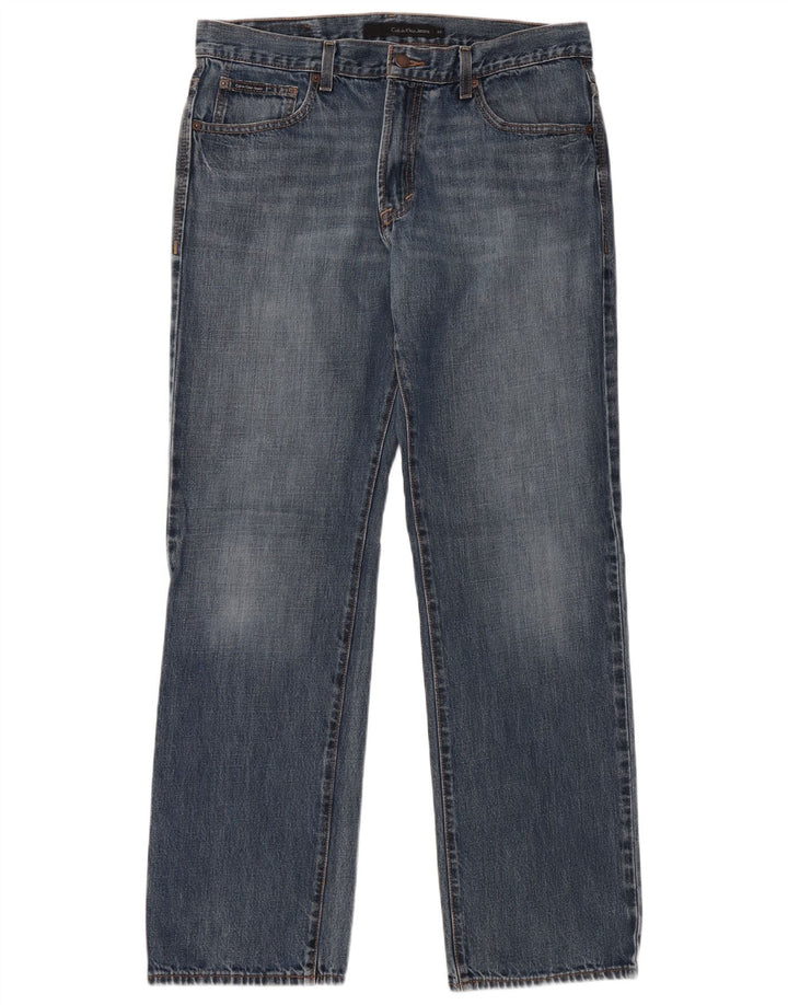 CALVIN KLEIN Vaqueros rectos para hombre W34 L32 Algodón azul